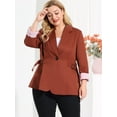 thumbnail image 3 of GRACE & GRANDEUR Blazer Décontracté à Rayures pour Femmes Grande Taille avec Revers Cranté, 3 of 6