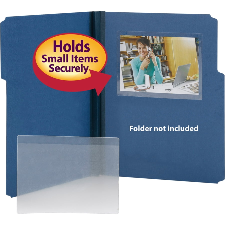 Smead Self-Adhesive Poly Pocket, 6" x 4", Clear, 100 per Box (68164)