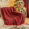 thumbnail image 5 of Beautynvta Christmas Couch Cover, Christmas Plaid Sofa Cover for 3 Cushion Couch, Sofa Warm Sofa Blanket, Multi-Purpose Non-Slip Full Cover Farmhouse Couch Protector, 5.91x7.55 Ft, 5 of 6
