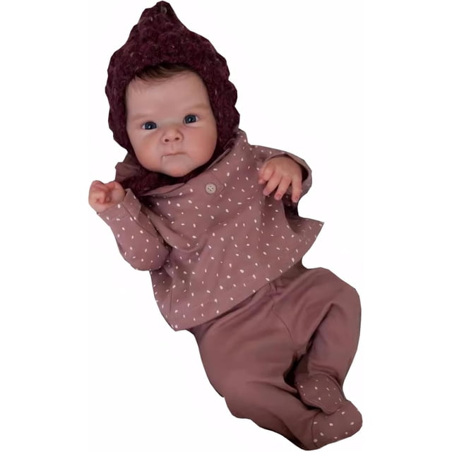 Muñeca Realista De Silicona ESiiFuu 19 Inch Cuerpo Completo para Niñas Ojos Abiertos Extremidades Móviles Pelo