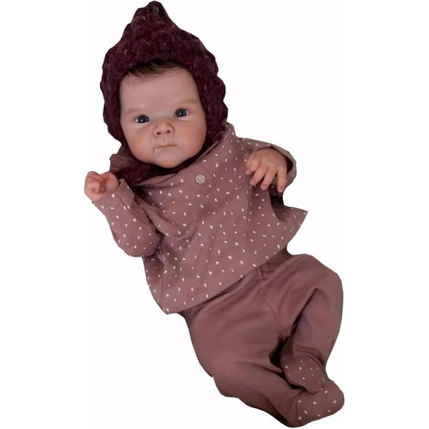 Muñeca Realista De Silicona ESiiFuu 19 Inch Cuerpo Completo para Niñas Ojos Abiertos Extremidades Móviles Pelo