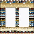 thumbnail image 6 of Metal Light Switch Plate Cover Ethnic Aztec Tribal Art Pattern Green SFR054, 6 of 13