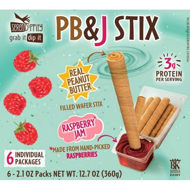 Serendippity Peanut Butter Sticks with Raspberry Jam (6/2.1oz