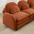 thumbnail image 6 of Modular 3-Seater Cloud Sofa with Double-Layer Cushion! Teddy Fabric Couch with Curved Backrest & Lumbar Pillows for Living Room, 6 of 12