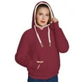 thumbnail image 4 of Fesfesfes Women Flannel Jacket Winter Warm Solid Teddy Fleece Hooded Casual Coat Hooded Jacket Outwear On Sale, 4 of 7