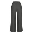 thumbnail image 7 of Lmnyox Women's Cotton Linen Lounge Pants Flowy Wide Leg Palazzo Pants Elastic Waist Casual Vacation Trousers with Pocket, 7 of 7