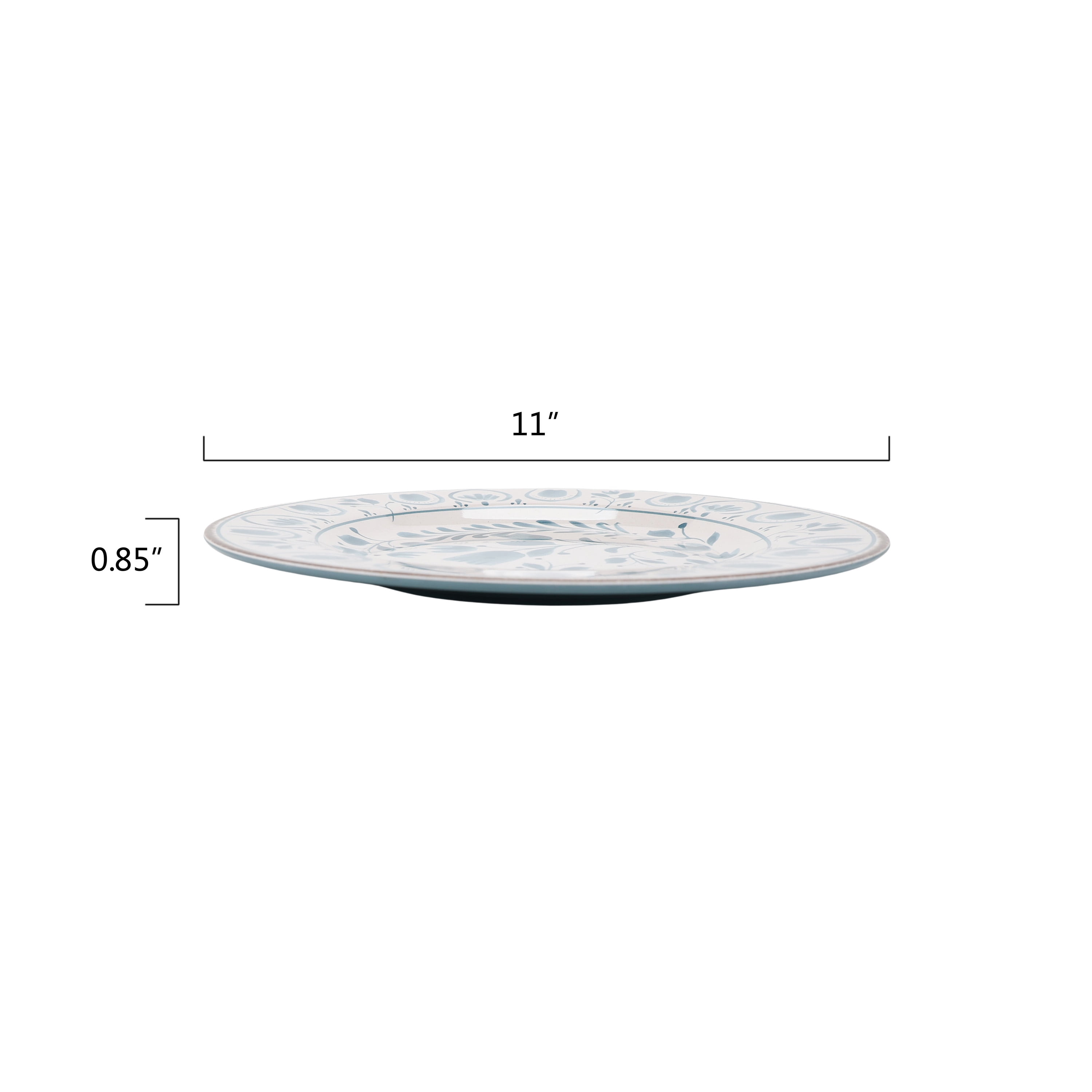 Better Homes & Gardens 11-inch Round Bamboo Melamine Dinner Plate, Blue