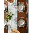 thumbnail image 4 of Easter Bunny Triangle Table Runners Long Dresser Scarves Table Decoration for Wedding Party/Graduation Ceremony/Banquet Colorful Eggs Watercolor Floral Farmhouse Wood, 4 of 7