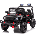 thumbnail image 3 of 12V Ride On Truck for Kids, Powered Ride On Toy with Parent Remote Control, 2x35W Motors, LED Headlights, Bluetooth Music, Ages 2-5, Black, 3 of 10