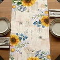 thumbnail image 5 of Table Runners 72 Inches Long Dress Scarves, Yellow Sunflowers Farmhouse Kitchen/Dining Table Runner, Coffee Tablerunners, Floral Bees Elegant Pastoral Botanical 16x72 Inch, 5 of 9
