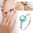 thumbnail image 2 of Alto Grado Azul Verde Anillo Abierto Mujer Geométrica Producto de Moda Personalidad Anillo, 2 of 8
