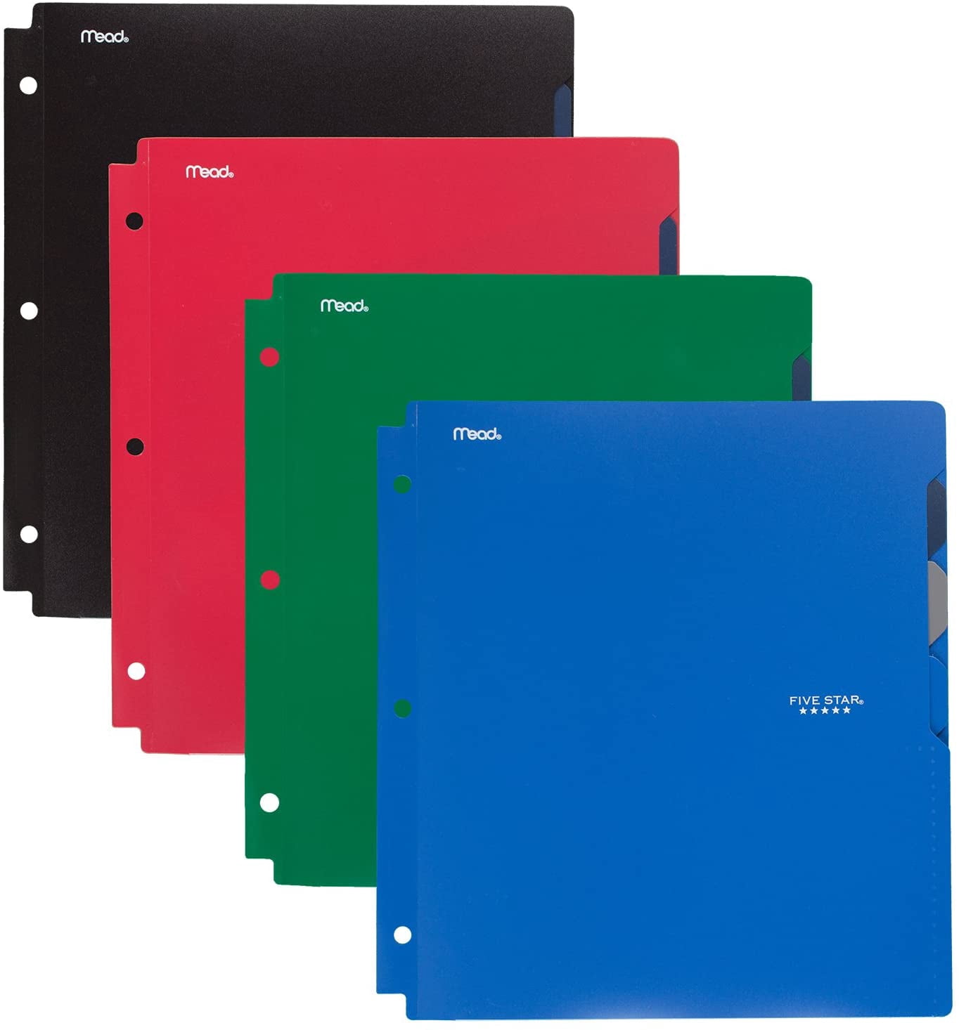 Five Star 4-Pocket Folders, Folders with Pockets, Plastic, Quick-View ...