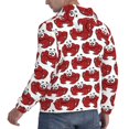 thumbnail image 6 of Wukai Cute Red Crab Print Men Hoodies Fleece Sweatshirts Long Sleeve Sweaters Pullover Fall Outfits Winter Clothes-4X-Large, 6 of 7