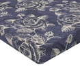 thumbnail image 4 of Ambesonne Roses Fitted Sheet, Blossoming Wild Flowers Retro, Queen Size, Beige and Dark Indigo, 4 of 5