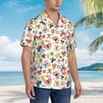 thumbnail image 2 of Lsque Butterfly Flowers pattern Hawaiian Shirt for Men, Unisex Summer Beach Casual Short Sleeve Button Down Shirts-Large, 2 of 9