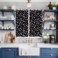 thumbnail image 2 of Colorful Polka Dot Kitchen Curtains Window Panels, Modern Minimalist Geometric Black Insulated Window Treatment Curtain, Grommet Curtains for Bedroom/Living Room/Bathroom, 2 Piece 42"Wx63"L, 2 of 8