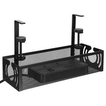 MLINS  Cable Management Rack Desk Organizer No Drill Tray under Cord Black