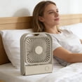 thumbnail image 4 of Desk Fan | 4 Speeds Foldable Wind Blower,90 Degree Oscillating Foldable Portable Fan | for Desktop, Travel, Camping, Bedroom, Dorm, Bedside(Khaki), 4 of 6