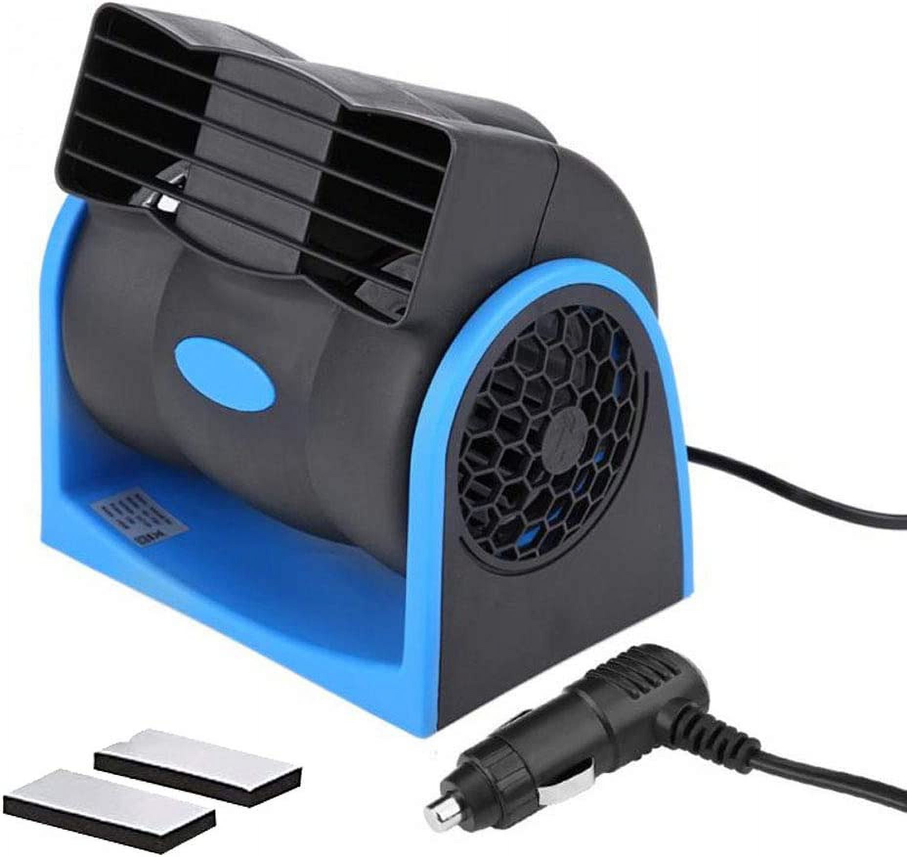 12V Car Dash Fan, No Leaf Quiet Cooling, Powerful RV Ventilation, Squirrel Cage, 2 Speed Electric Air Conditioner with Cigarette Lighter Plug for Auto SUV Vehicle Van