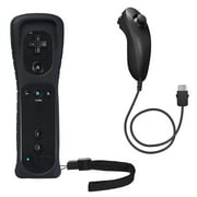 Built in Motion Plus Remote Controller & Nunchuck + Case for Nintendo Wii/Wii U Console Video Games