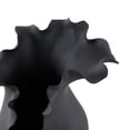 thumbnail image 6 of DecMode 16" Abstract Floral Inspired Black Ceramic Vase with Wavy Folded Rim, 6 of 14