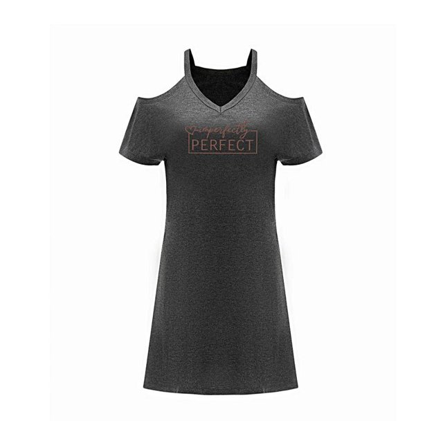 Vestido de mujer con hombros descubiertos, cómodo hasta la , vestido tipo jersey para viaje L