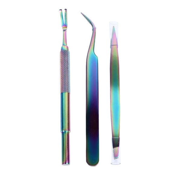 BOKYAN Stainless‑Steel Pet Bug Tweezers – Rust‑Proof, Slip‑Resistant, Safe Removal Tool Set for Cats & Dogs, Colorful Titanium Finish