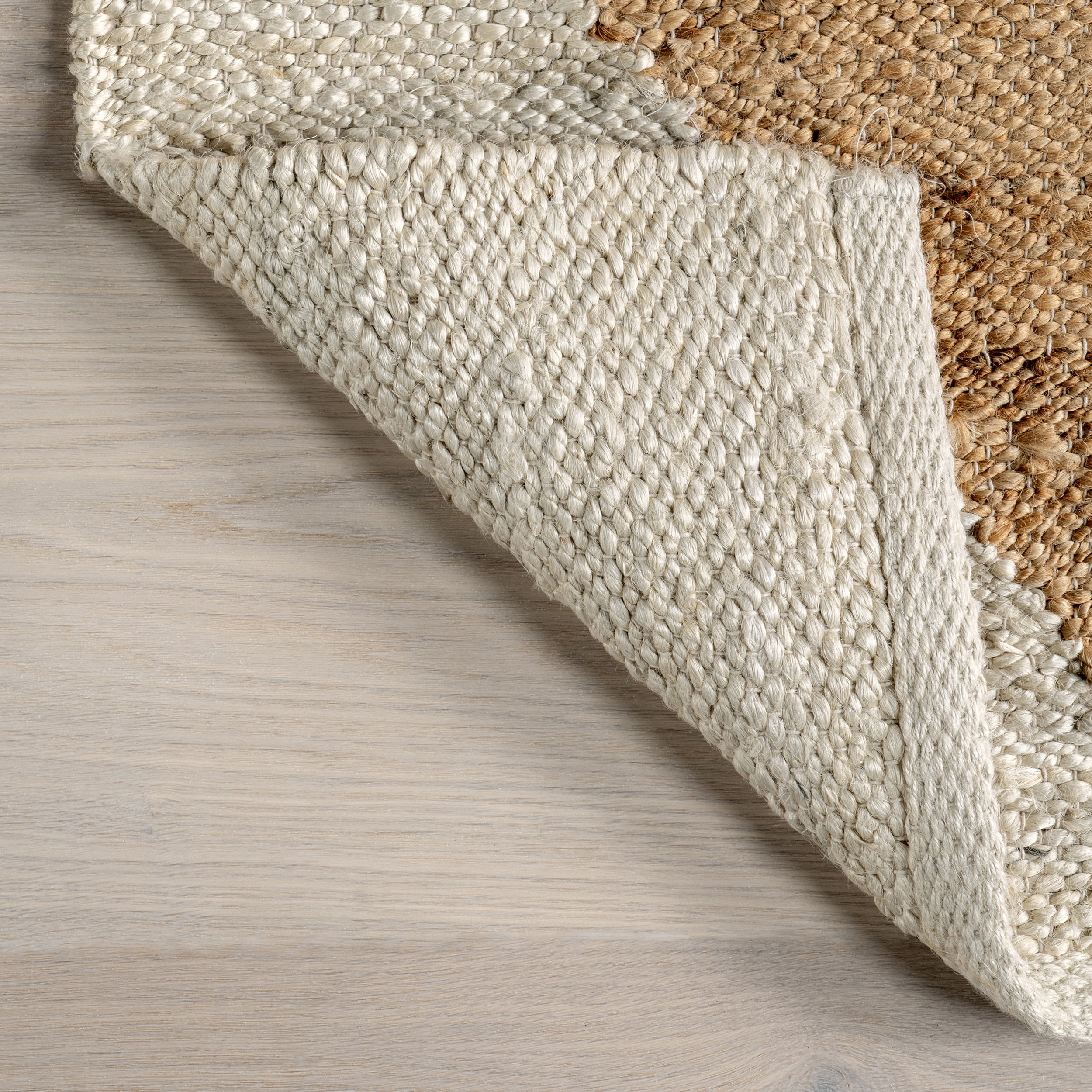 nuLOOM Pandora Diamond Jute Ivory 6' x 9' Geometric Area Rug