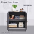 thumbnail image 3 of SinCiDo Wooden Bathroom Floor Cabinet with Adjustable Shelf, Modern Fluted Arched Freestanding Bathroom Storage Cabinet for Bathroom, 3 of 7