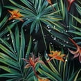 thumbnail image 5 of Orinice Shower Curtain Colorful Flower Beautiful Floral Jungle Pattern Tropical Beauty Watercolor Paradise Bird Black Waterproof Polyester Fabric for Bathroom Decor with Hooks  36x72, 5 of 7