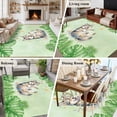thumbnail image 6 of Area Rug 60×96in, Cartoon Animal Little Wolves Floor Carpet Living Room Rug, Tropical Plants Leaves Non-Slip Welcome Mat Indoor Rugs for Bedroom Dining Room, 6 of 9