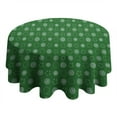 thumbnail image 4 of Green Christmas Snowflake Pattern Round Tablecloth 60"x60",Wrinkle Wipeable Table Cloth for Kitchen Dining Room Picnic Patio Party, 4 of 6