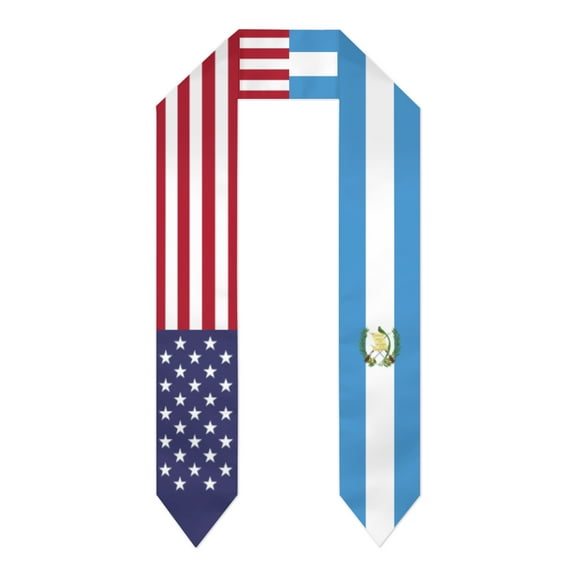 Guatemala & USA United States Flag Shawl Sash Stole Graduation Shawls Wraps Scraf For International Study