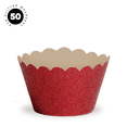 thumbnail image 5 of Dress My Cupcake Standard Reusable Glitter Cupcake Wrappers, Set of 50 (Red), 5 of 5