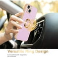 thumbnail image 2 of for iPhone 15 Case with Stand 360° Rotatable Ring Holder Magnetic [with 2 Screen Protector] Kickstand Gold Plating for Women Men Shockproof Protective Phone Case Cover for iPhone 15, Purple, 2 of 14