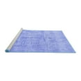 thumbnail image 2 of Ahgly Company Machine Washable Indoor Round Abstract Blue Modern Area Rugs, 4' Round, 2 of 4