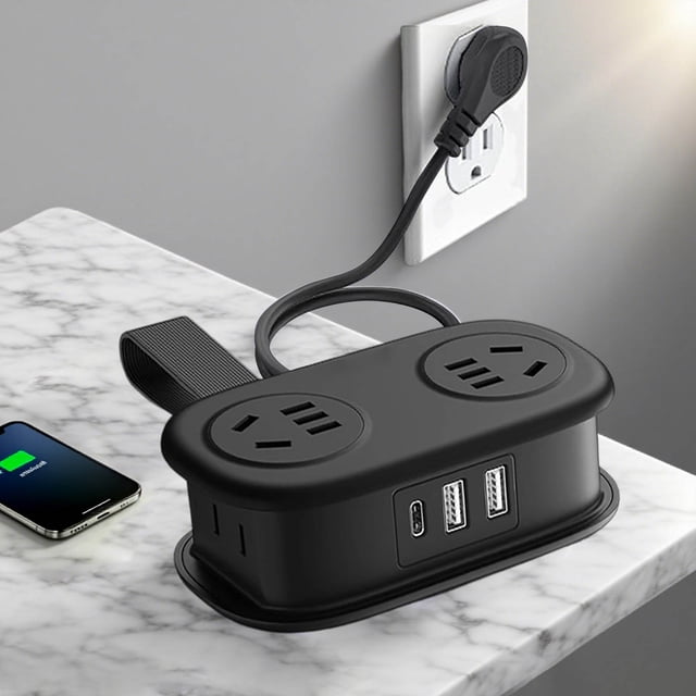 BotaniNest Five In One Power Strip With USB Ports,Extension Cord Surge Protector Power Strip,Portable For Travel USB Smart Charging Meeting The Needs Of Various Devices