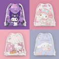 thumbnail image 1 of Sanrio-mochila con cordón de dibujos animados Kawaii, Melody Kuromi Cinnamoroll, deportes, gimnasio, Sackpack, viaje, entrenamiento, bolsa de cuerdas, regalos, 1 of 5