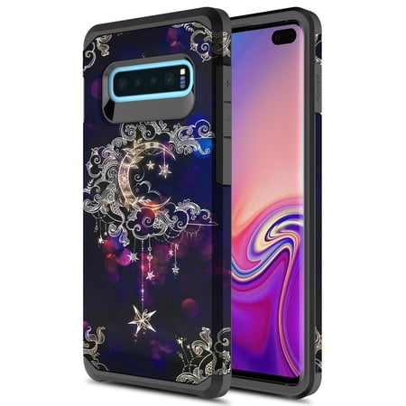 Samsung Galaxy S10 Case, Rosebono Slim Hybrid Shockproof Hard Cover Graphic Fashion Colorful Skin Cover Armor Case For Samsung Galaxy S10 (Wiccan)
