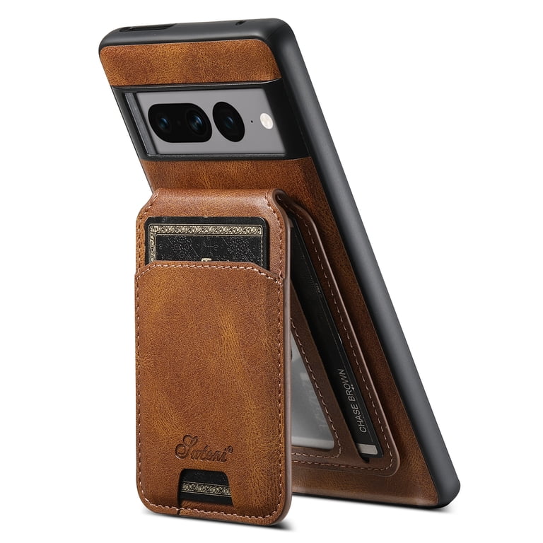 Custodia A Libro Con Magnetica Per Google Pixel 7 Pro - Cover In Pelle PU Con Morbido TPU, Slot Per Carte E Supporto - Kingdee - Nero
