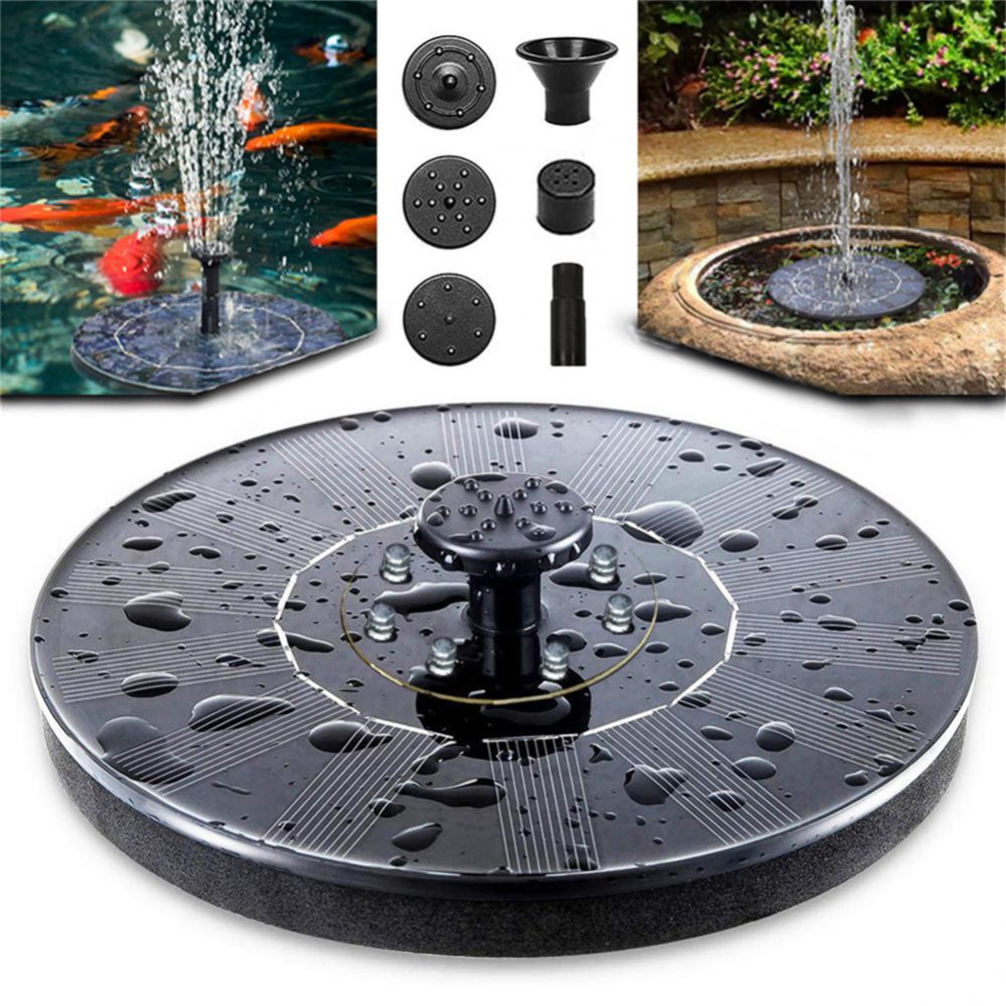 Solar Water Fountain Pump Small Bird Bath Bubbler Outdoor Hummingbird