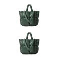 thumbnail image 4 of Qarigey Manténgase abrigado con bolso de mano acolchado de nailon, bolso de hombro acolchado de gran capacidad, bolso de almohada verde Verde 2Conjunto, 4 of 6