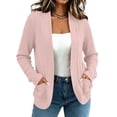 thumbnail image 3 of MaFYtyTPR Women's Open Front Cardigan Sweater Ribbed Knit Casual Tops Fall Winter Warm Long Sleeve Kintted Coats with Pockets 01-Pink XL, 3 of 6