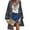 Blue, variant on ZANZEA Women Bohemian Cardigan Holiday Printed Casual Cover Up Coats