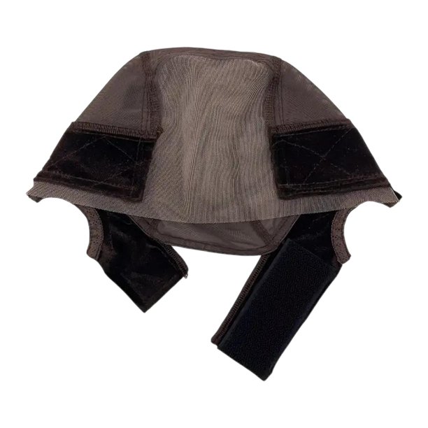 Gorro de peluca ajustable, redecilla elástica versátil y multifuncional para hacer pelucas. Marrón