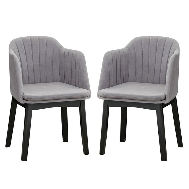 Gymax 2PCS Modern Dining Chairs Upholstered Velvet Accent Chairs w/ Curved Backrests