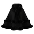 thumbnail image 2 of Samdudou Womens Winter Coats Thick Cloak Elegant Cape Outerwear Faux Fur Trimmed Shawl with Layered Fluffy Detailing for Cold Days Outdoor Occasions Sophisticated Look, 2 of 5