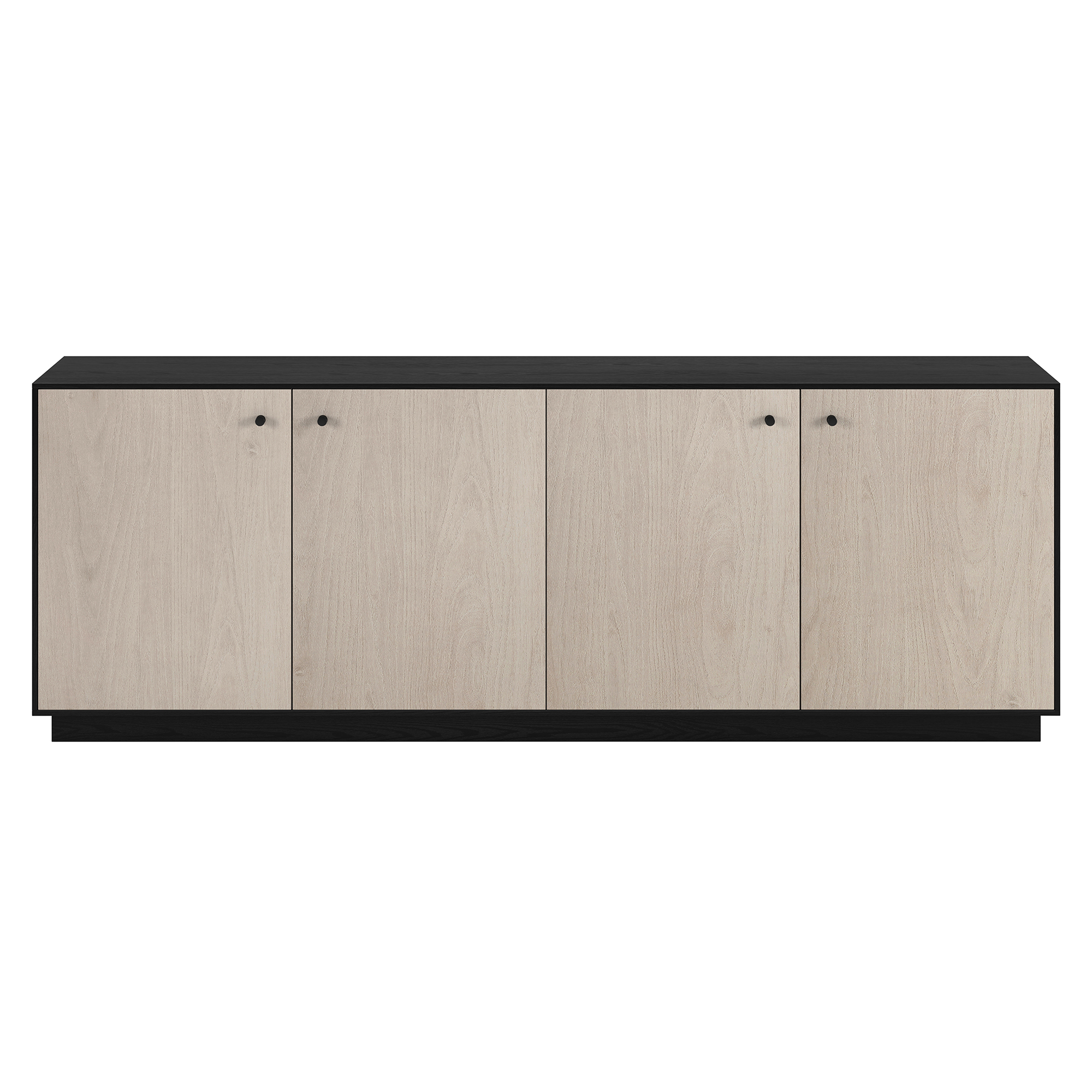 Lillian Rectangular TV Stand for TV's up to 75" in Black Grain/Alder White