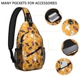 thumbnail image 2 of Sling Backpack,Halloween Icons Pattern Sling Bag with Water Bottle Holder,Waterproof Sling Bag for Men/Women with Headphone Jack for Hiking,Travel, 2 of 6