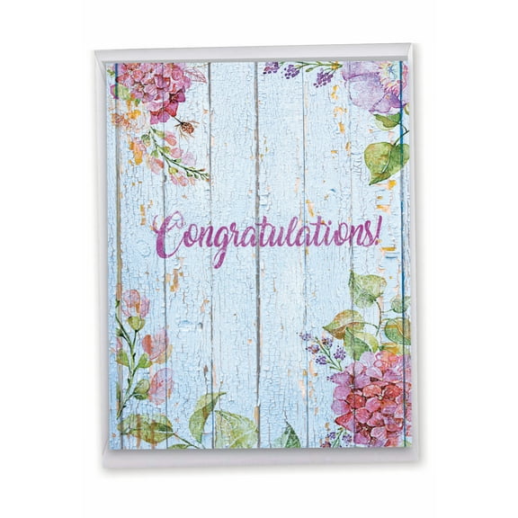 1 Big Congratulations Card with Envelope (8.5 x 11 Inch) - Blooming Driftwood Congratulations J6108JCGG-US